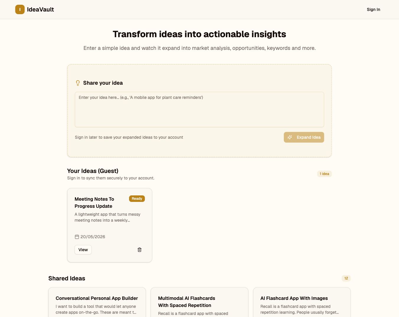 ideas.fit product screenshot 1
